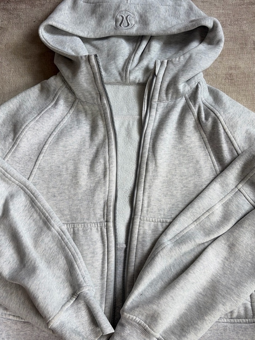 lululemon athletica Heather Gray Full-Zip Hooded Jacket